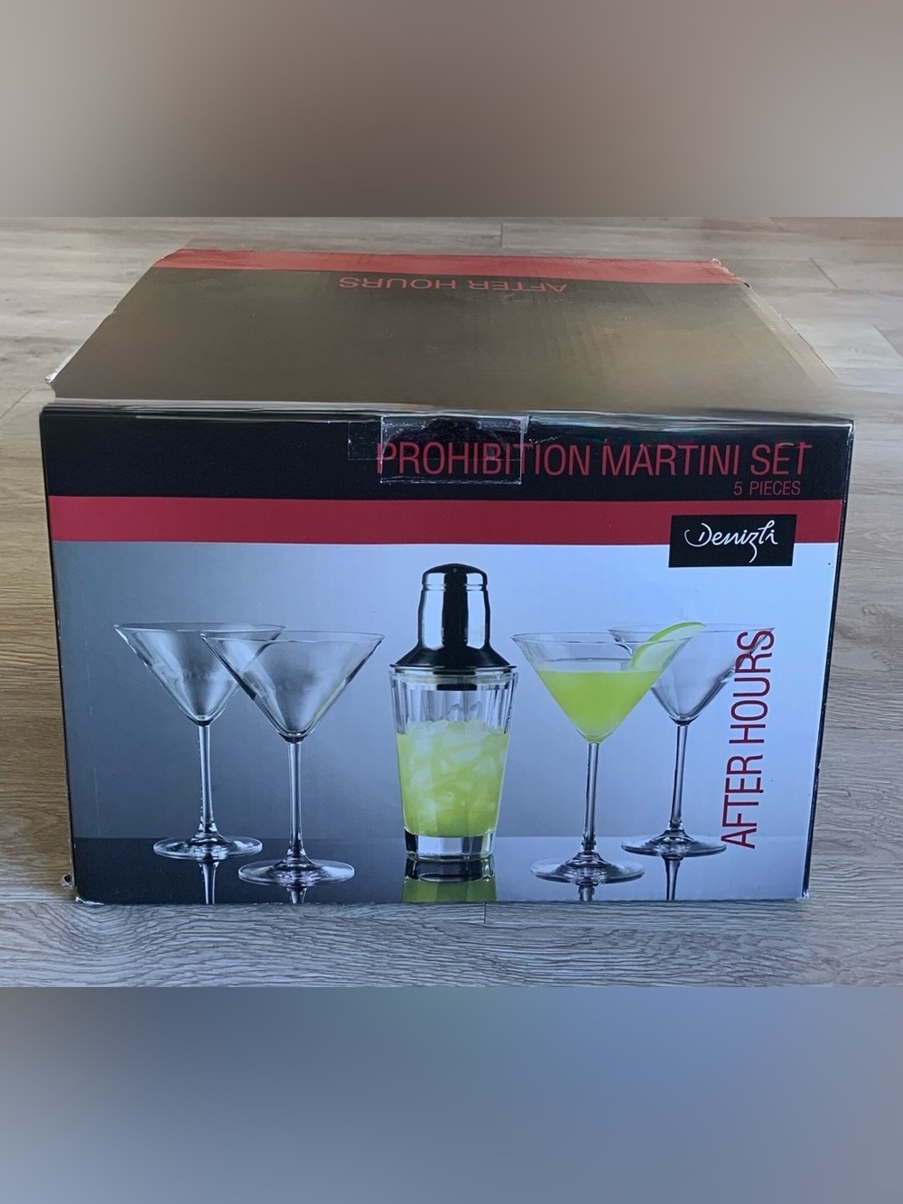 Vintage Denizli "Prohibition" 5-Pc Crystal Martini Set